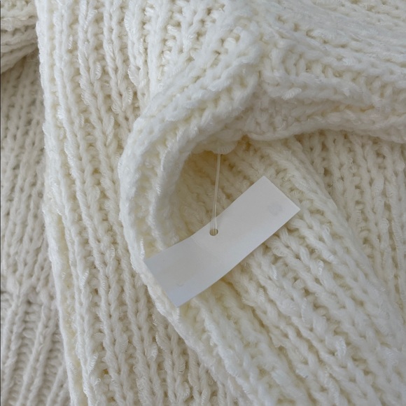 Lush Ivory & Pink Cropped Long Sleeve Button Down Crewneck Knit Cardigan NWT - Picture 8 of 8